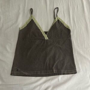 Brandy Melville green lace tank top